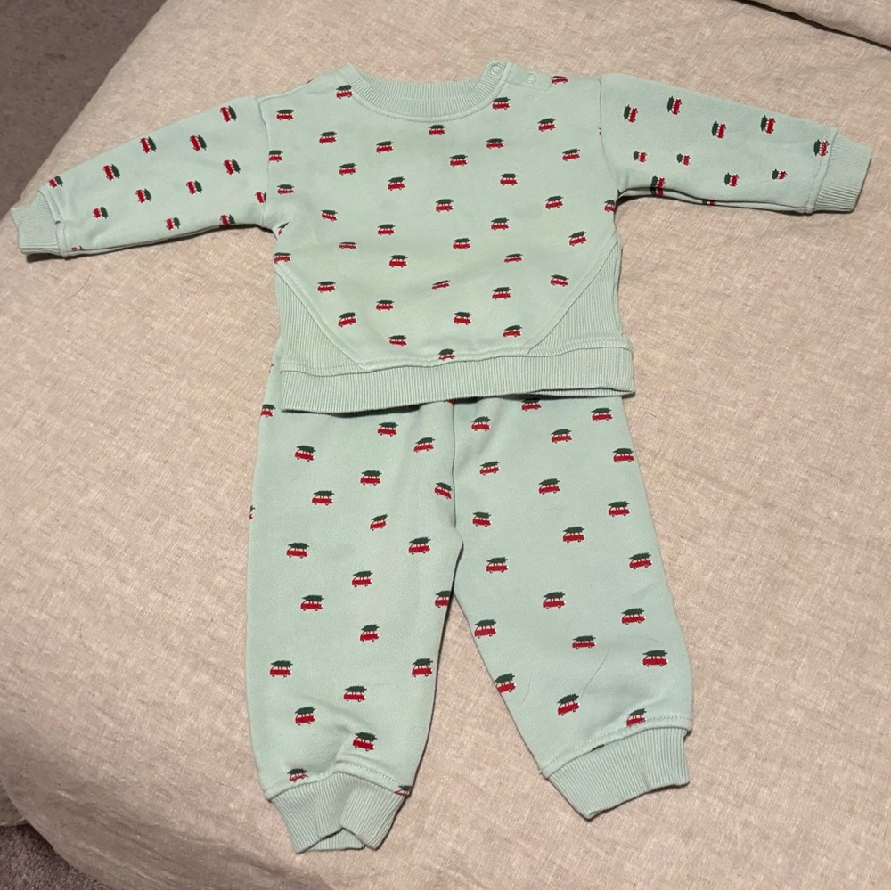 Cloud Island Christmas truck sweatsuit